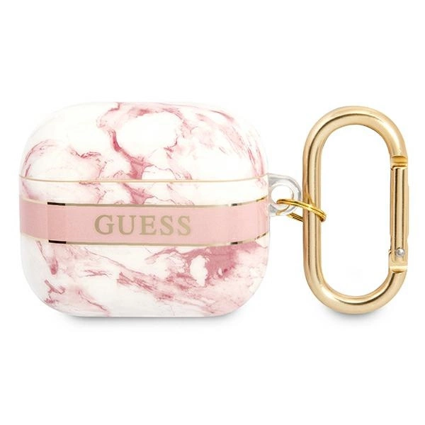 Guess GUA3HCHMAP AirPods 3 dėklas rožinis/rožinis Marble Strap Collection