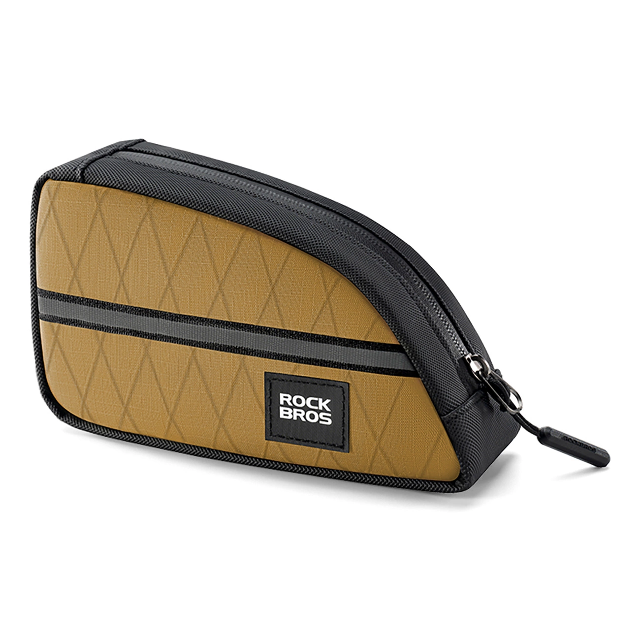 Rockbros trikampis rėmo krepšys 0,8 l – rudas