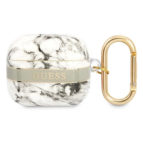 Guess GUA3HCHMAG AirPods 3 dėklas pilkas/pilkas Marble Strap Collection