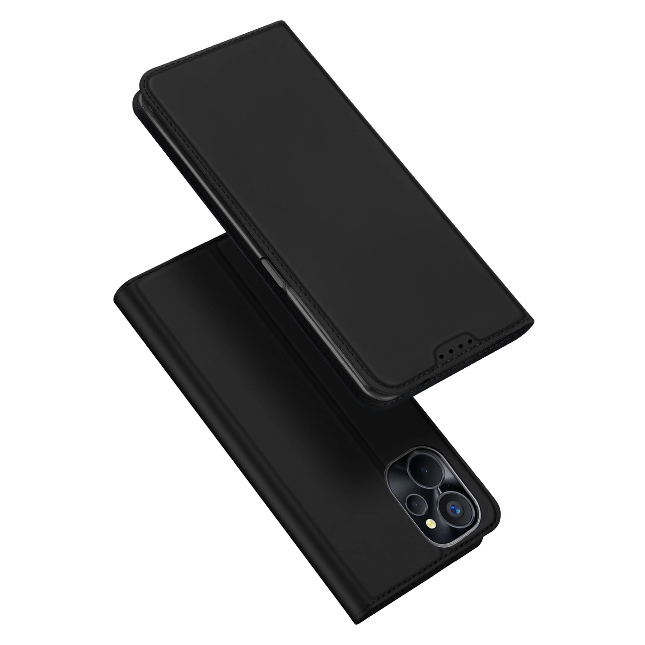 Dux Ducis Skin Pro dėklas Realme 10 5G / Realme 9i 5G – atverčiama kortelių piniginė, juodas
