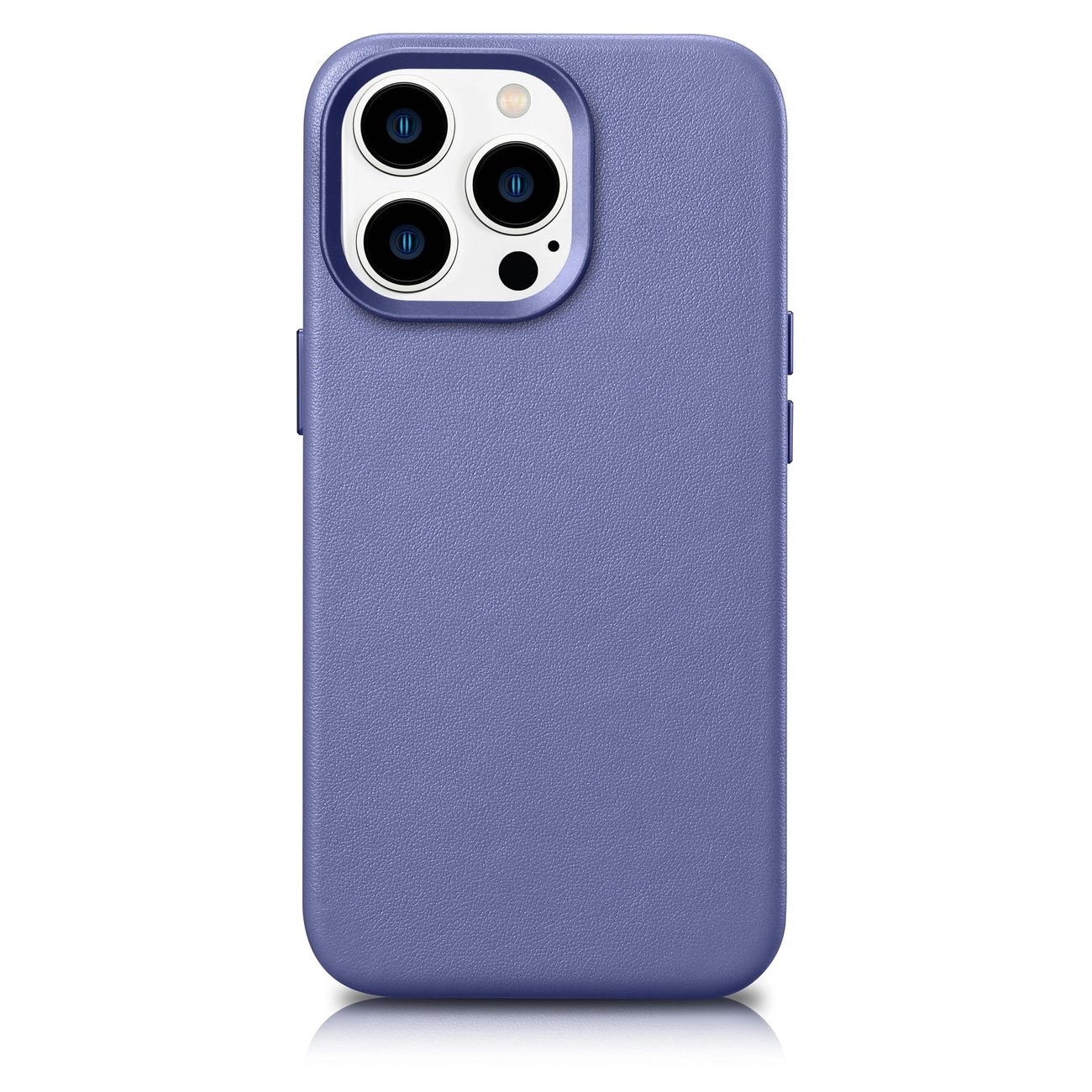 iCarer dėklas Odinis iPhone 14 Pro Max natūralios odos šviesiai violetinis (WMI14220708-LP) (suderinamas su MagSafe)