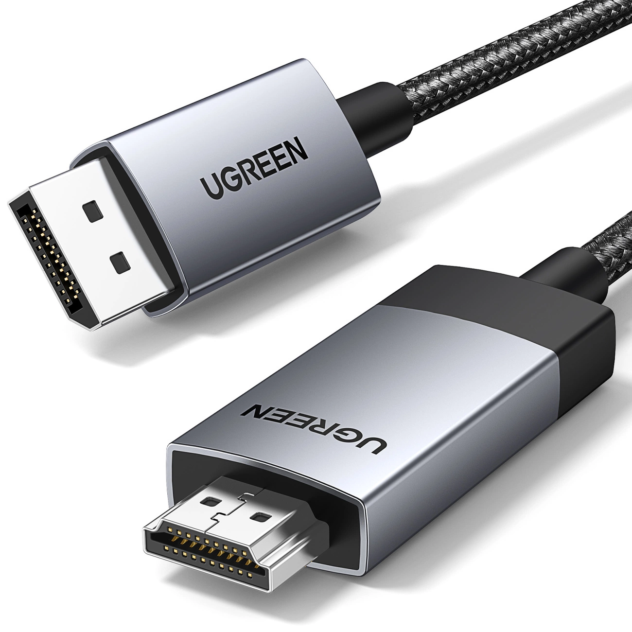 Ugreen DP119 15773 DisplayPort / HDMI 4K 60Hz kabelis 1 m - pilkas