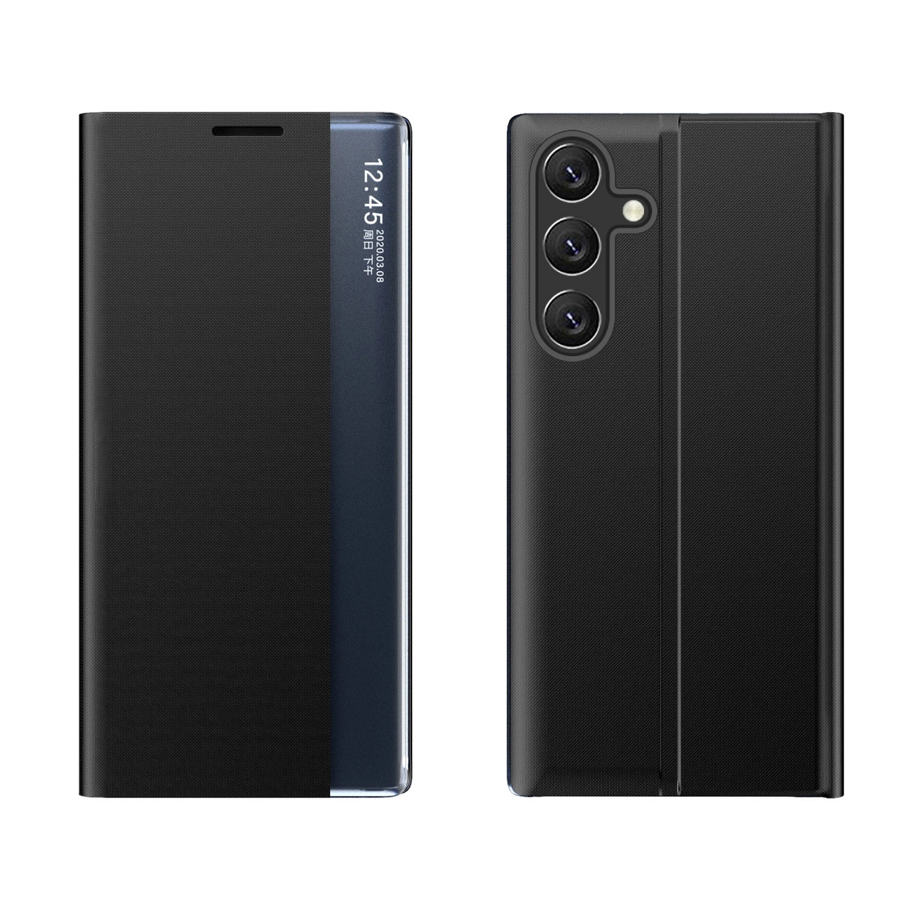 New Sleep dėklas Samsung Galaxy A24 4G – cover su flip stovu, juodas
