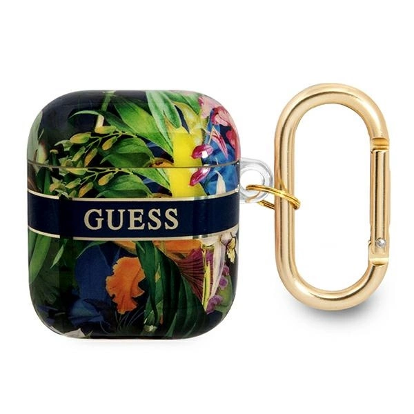 Guess GUA2HHFLB AirPods dėklas mėlynas/mėlynas Flower Strap Collection