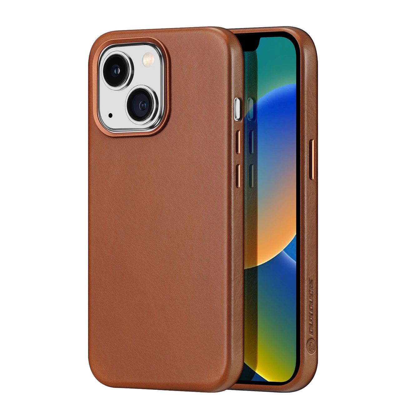 Dux Ducis Naples dėklas iPhone 14 Plus magnetinis odos MagSafe rudas