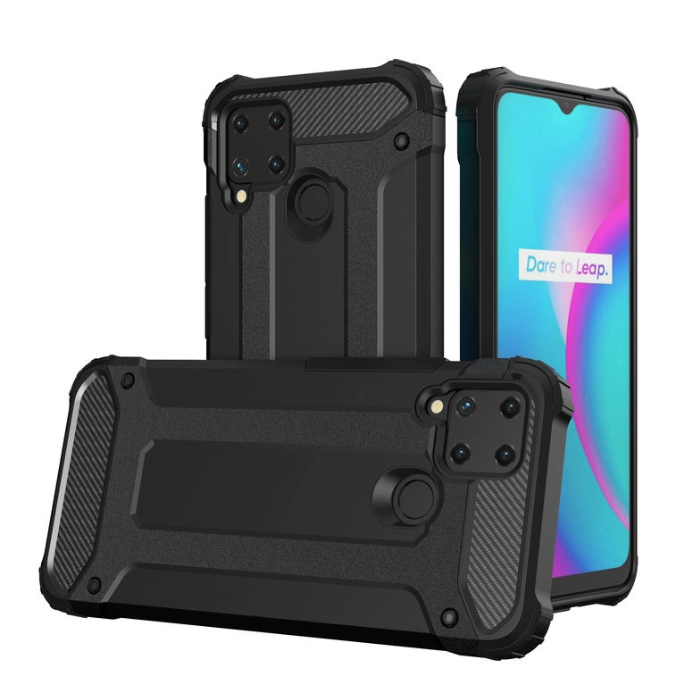Hybrid Armor dėklas Realme 10 5G / Realme 9i 5G – apsauginis hibridinis, juodas