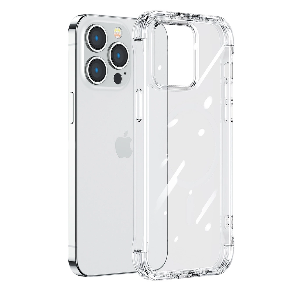 Joyroom Defender Series dėklas iPhone 14, šarvuotas, su kabliu ir stovu, permatomas (JR-14H1)
