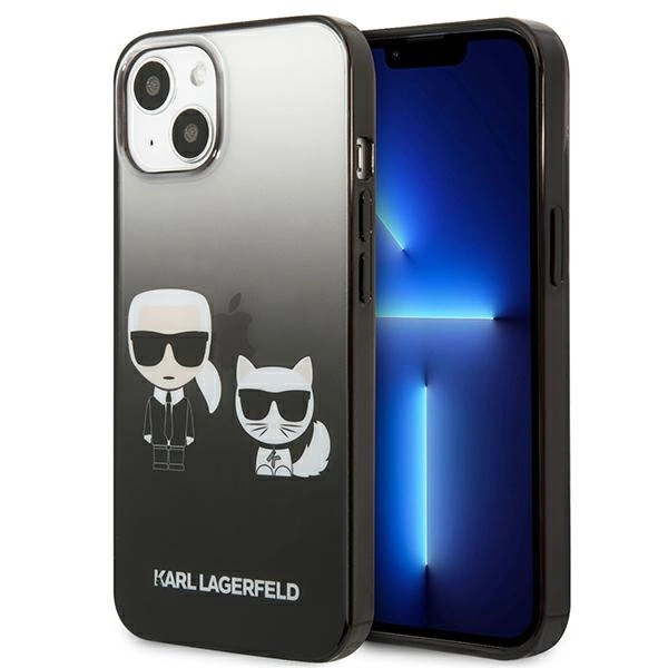 Karl Lagerfeld KLHCP13STGKCK iPhone 13 mini 5.4" kietas dėklas juodas Gradient Ikonik Karl & Choupette