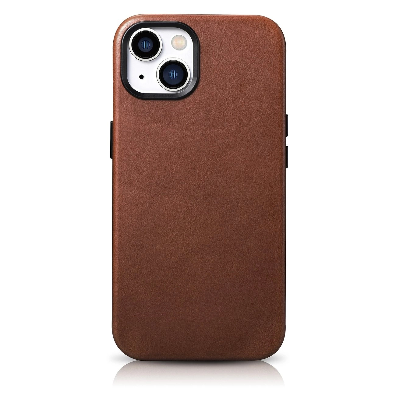 iCarer Oil Wax Premium Leather dėklas iPhone 14 Plus magnetinis odinis dėklas su MagSafe rudas (WMI14220703-RB)