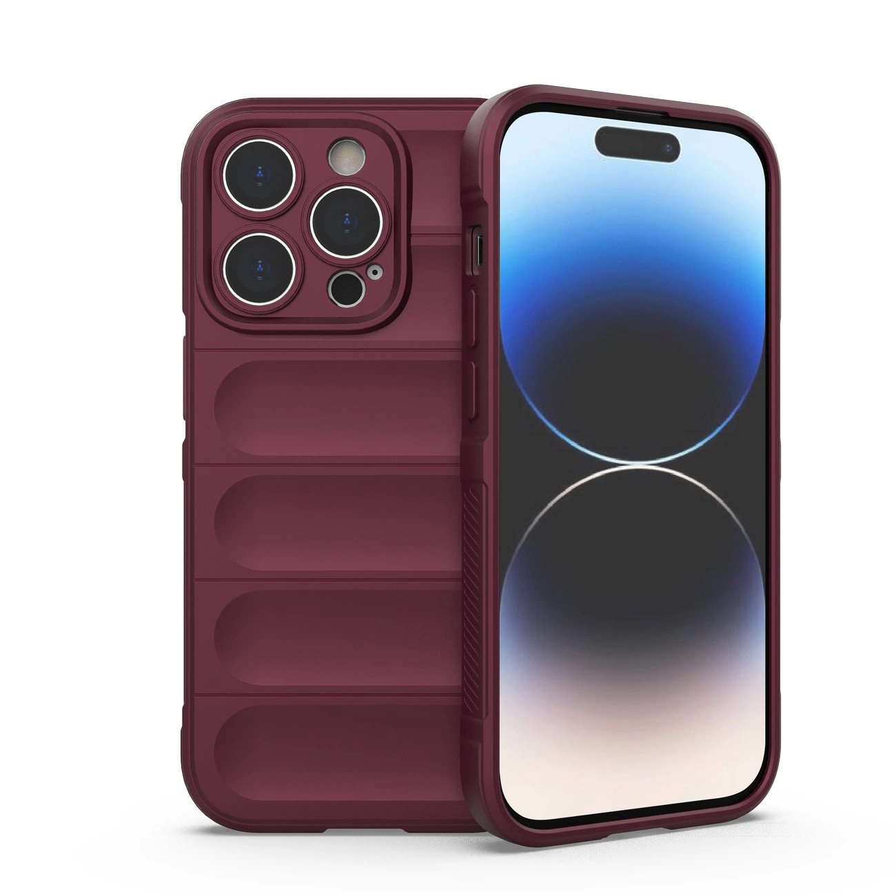 Magic Shield Case dėklas iPhone 14 Pro, elastingas šarvuotas dėklas, burgundijos spalvos