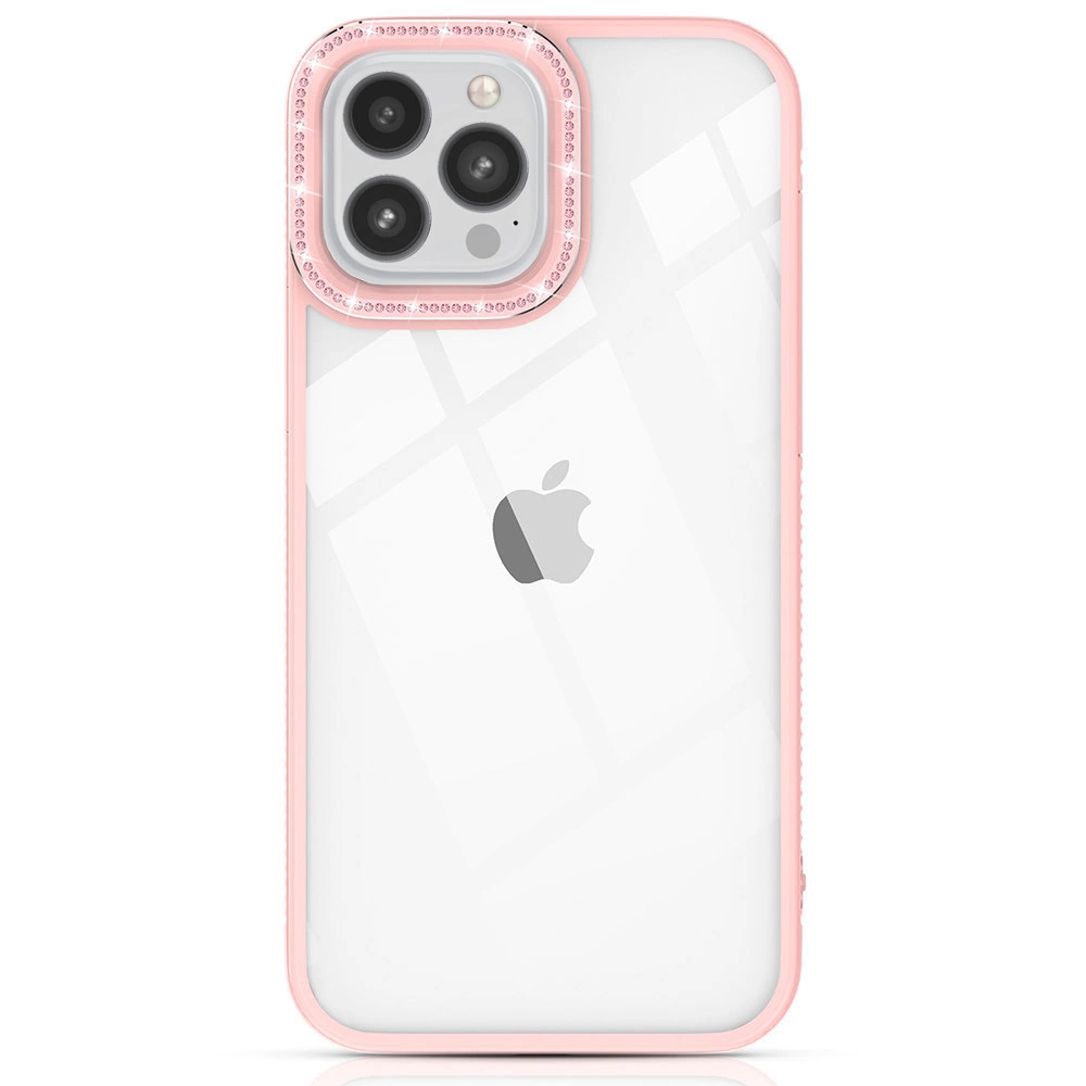 Kingxbar Sparkle Series iPhone 13 Pro dėklas su kristalais nugarėlė rožinė