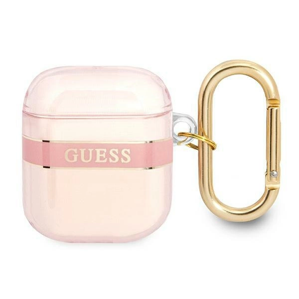 Guess GUA2HHTSP AirPods dėklas rožinis/rožinis Strap Collection