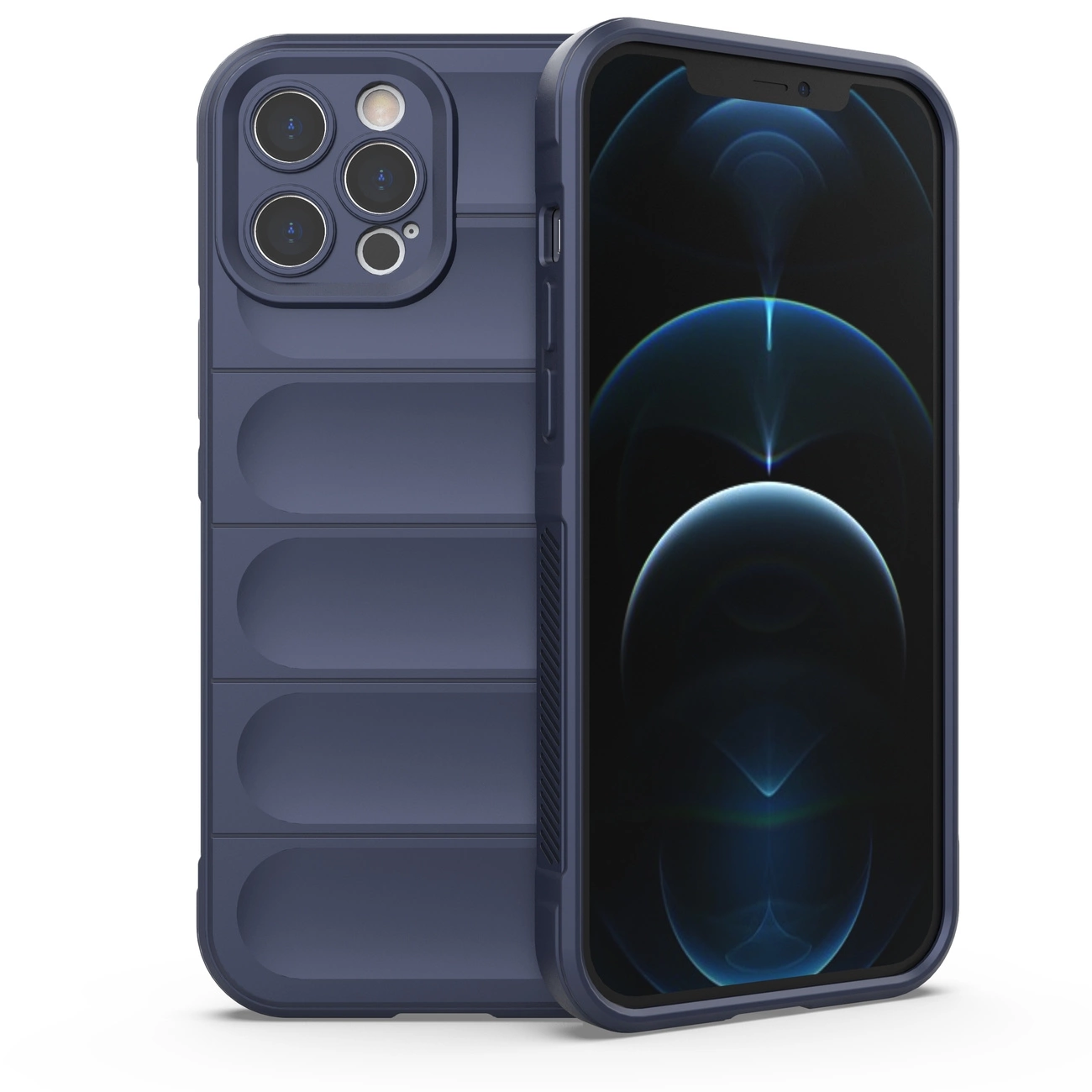 Magic Shield Case iPhone 12 Pro Max lanksčios apsauginės dėklas tamsiai mėlynas