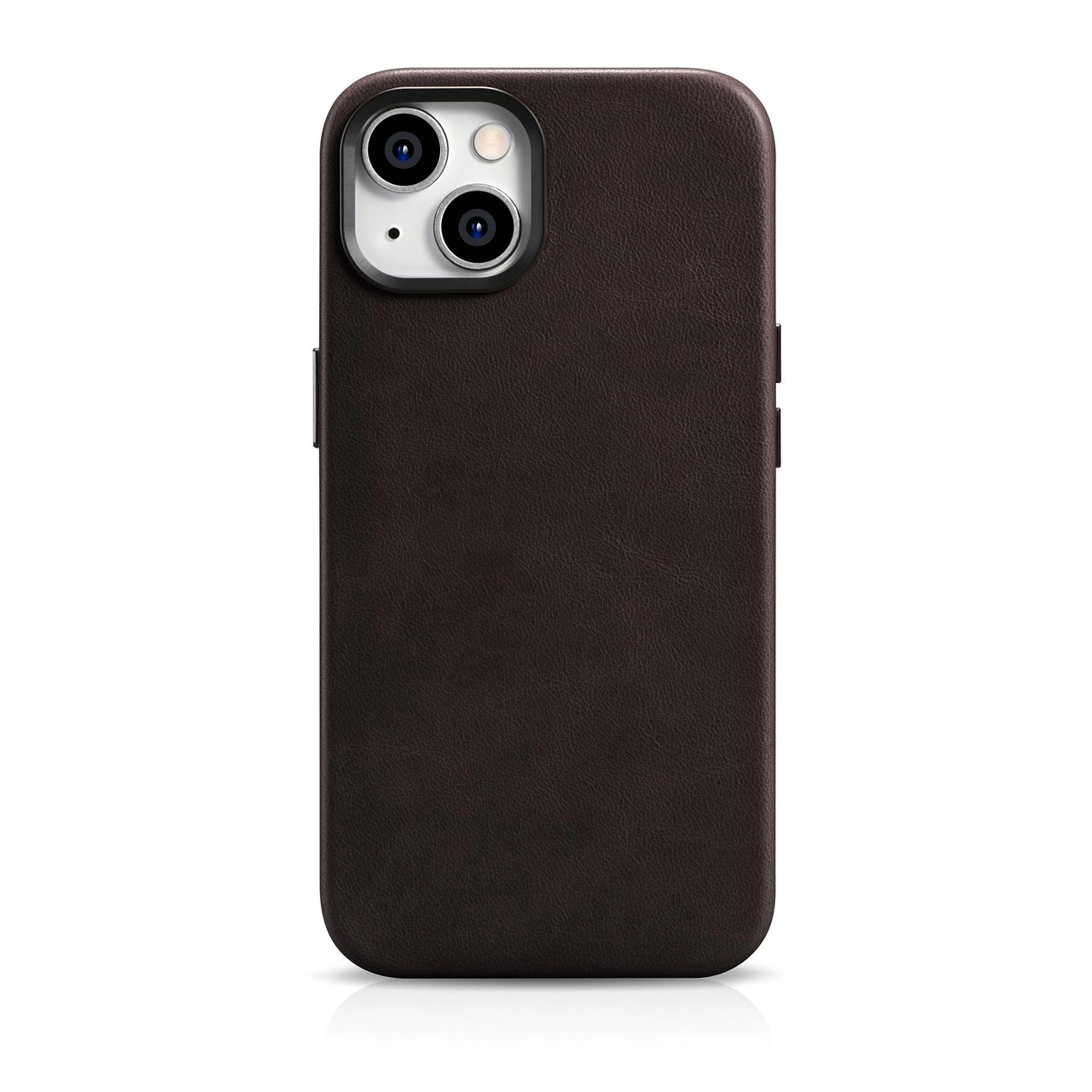 iCarer Oil Wax Premium Leather dėklas magnetinis odinis iPhone 14 dėklas su MagSafe rudas (WMI14220701-BN)