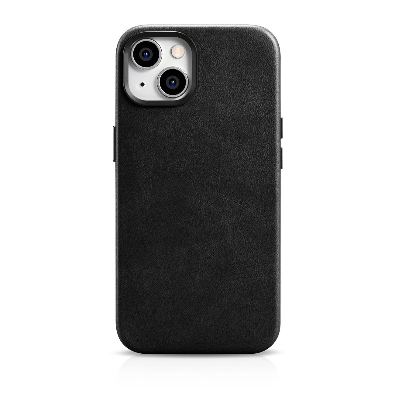 iCarer Oil Wax Premium Leather dėklas iPhone 14 magnetinis odinis dėklas su MagSafe juodas (WMI14220701-BK)