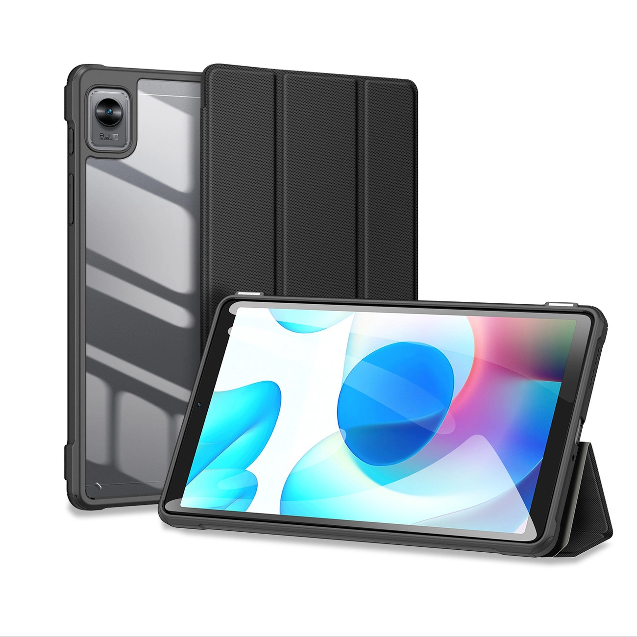 Dux Ducis Toby šarvuotas atverčiamas išmanus dėklas Realme Pad Mini juodas