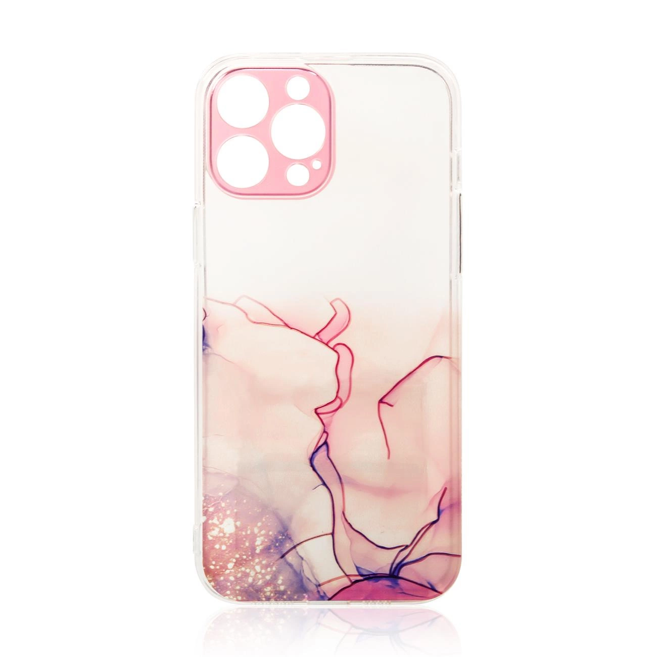 Marble dėklas iPhone 12 Pro gelinis marmuro rožinis