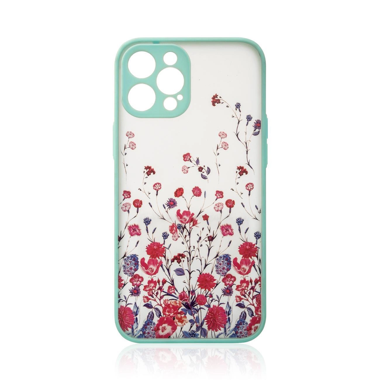 Design dėklas iPhone 12 Pro gėlių rašto šviesiai mėlynas