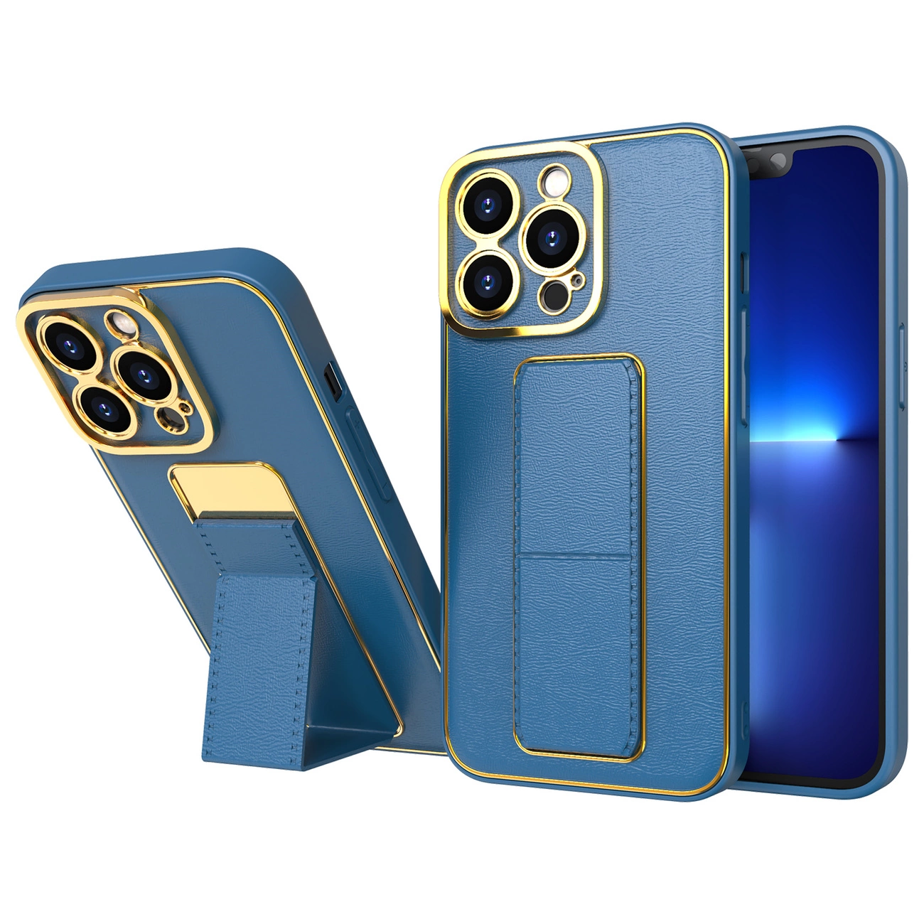New Kickstand Case dėklas iPhone 12 Pro su stovu mėlynas