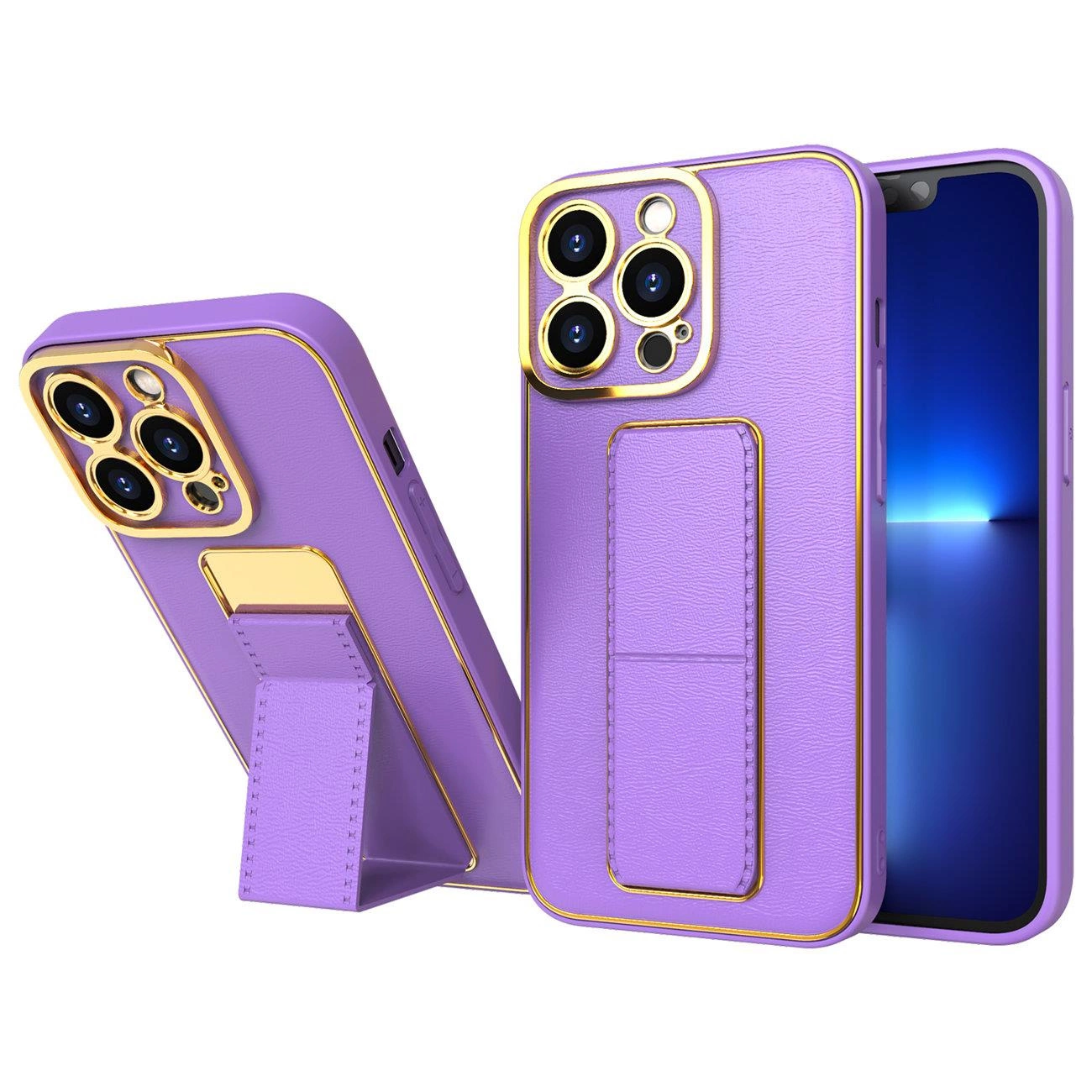 New Kickstand Case dėklas iPhone 12 su stovu violetinis