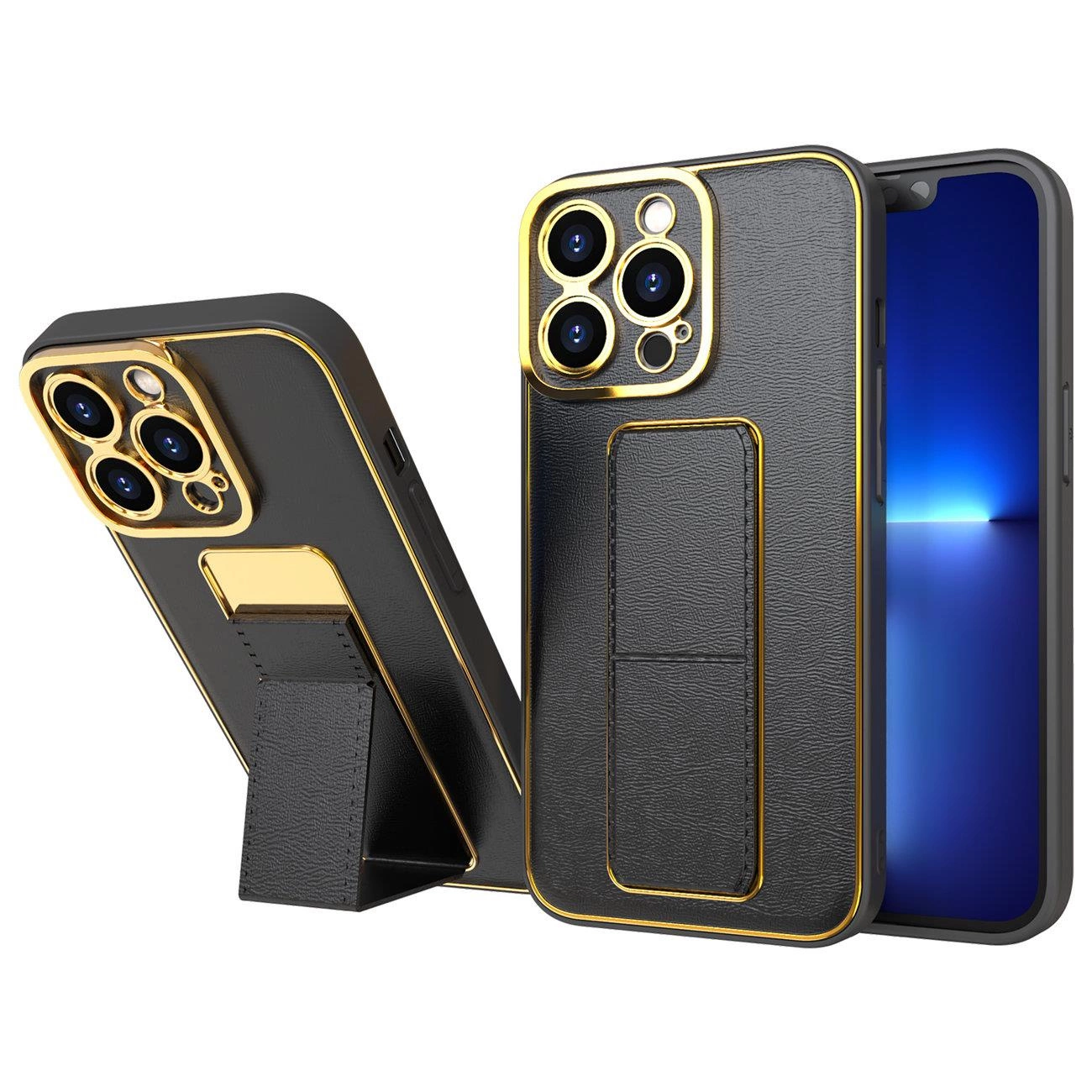 New Kickstand Case dėklas iPhone 12 su stovu juodas