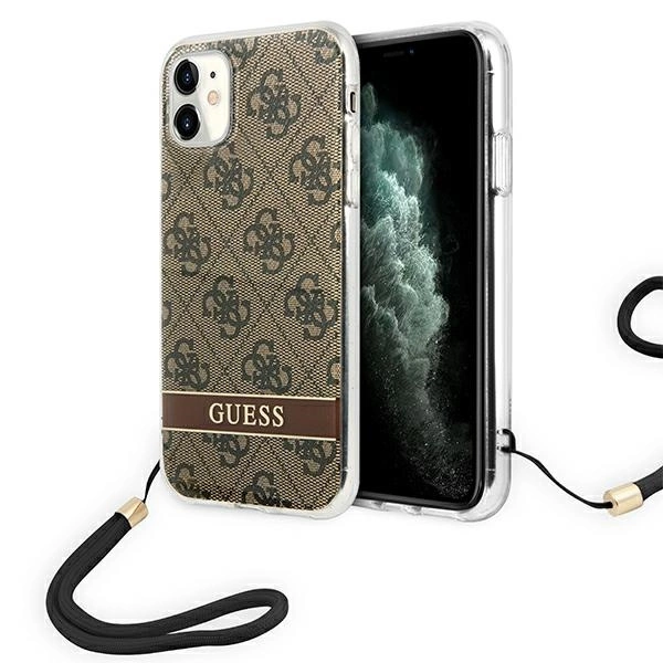 Guess GUOHCN61H4STW iPhone 11 rudas/rudas hardcase 4G Print Strap