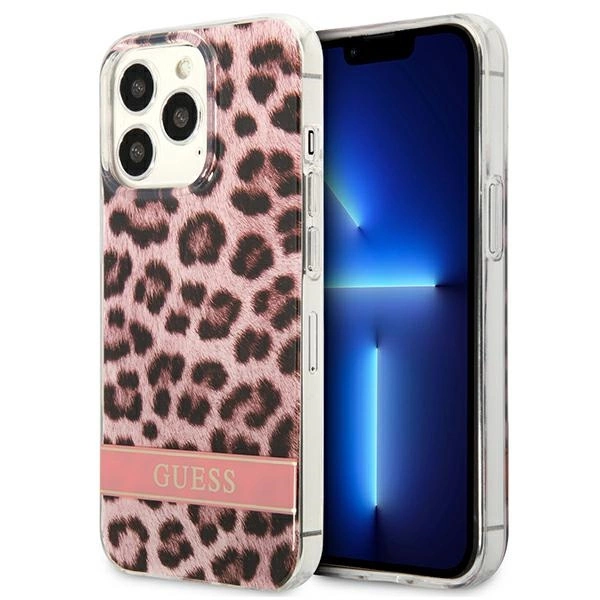 Guess GUHCP13LHSLEOP iPhone 13 Pro / 13 6.1'' rožinis/rožinis hardcase Leopard