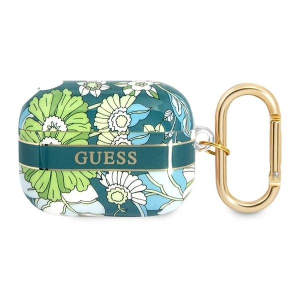 Guess GUAPHHFLN AirPods Pro dėklas žalias/žalias Flower Strap Collection