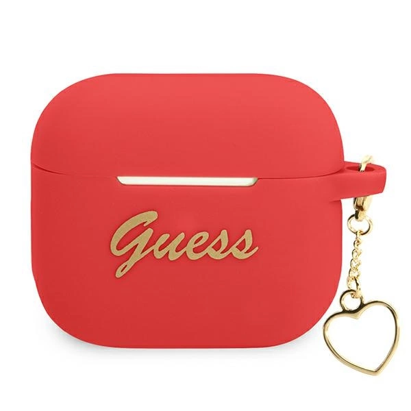 Guess GUA3LSCHSR AirPods 3 dėklas raudonas/raudonas Silicone Charm Heart Collection