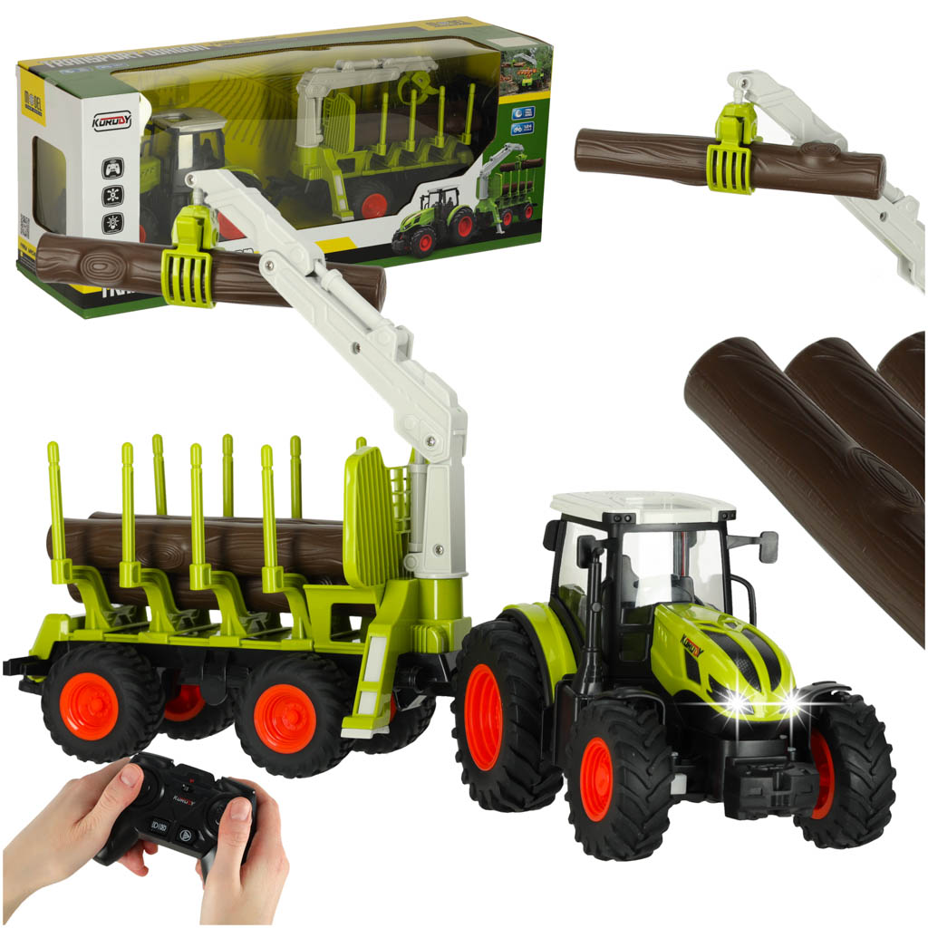 RC nuotoliniu būdu valdomas žemės ūkio traktorius su keltuvu 2.4G 3.7V 500mAh