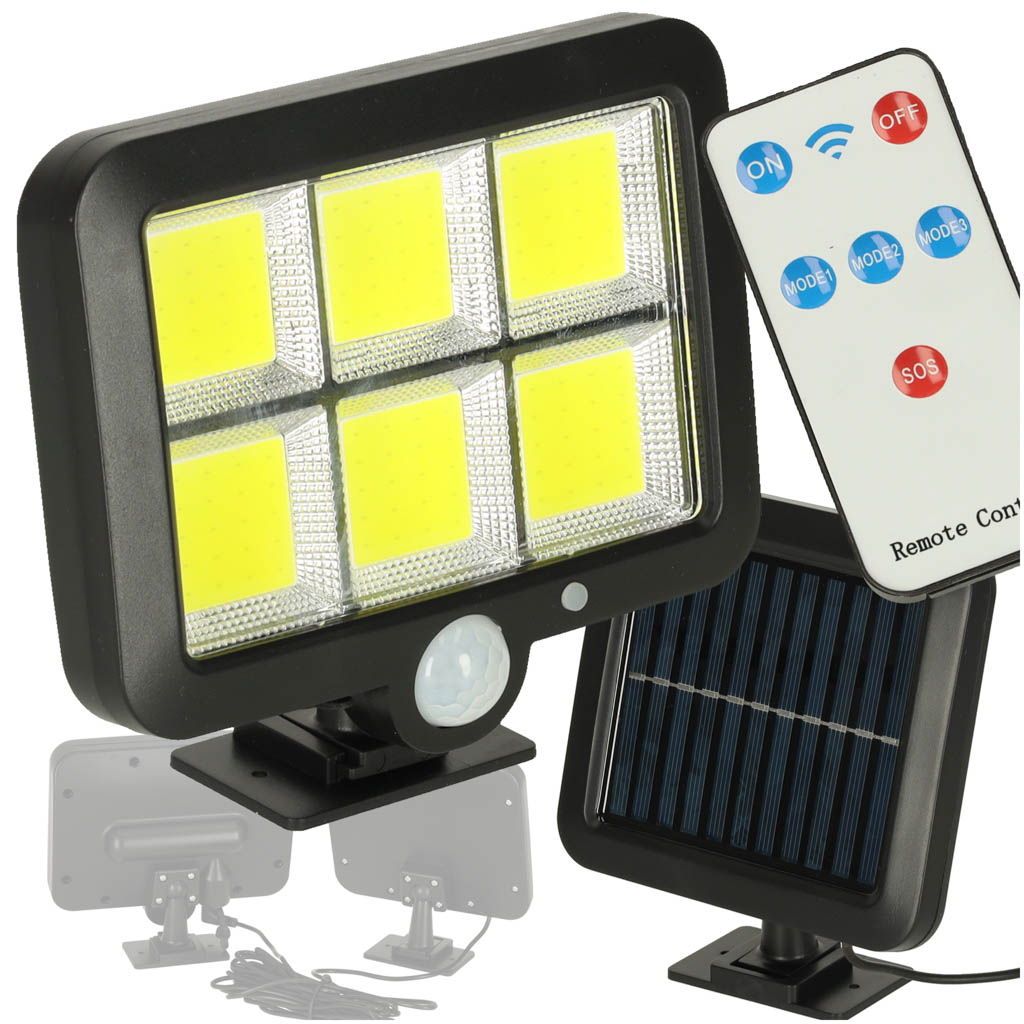 Saulės lampa su judesio ir tamsos jutikliais 120 LED