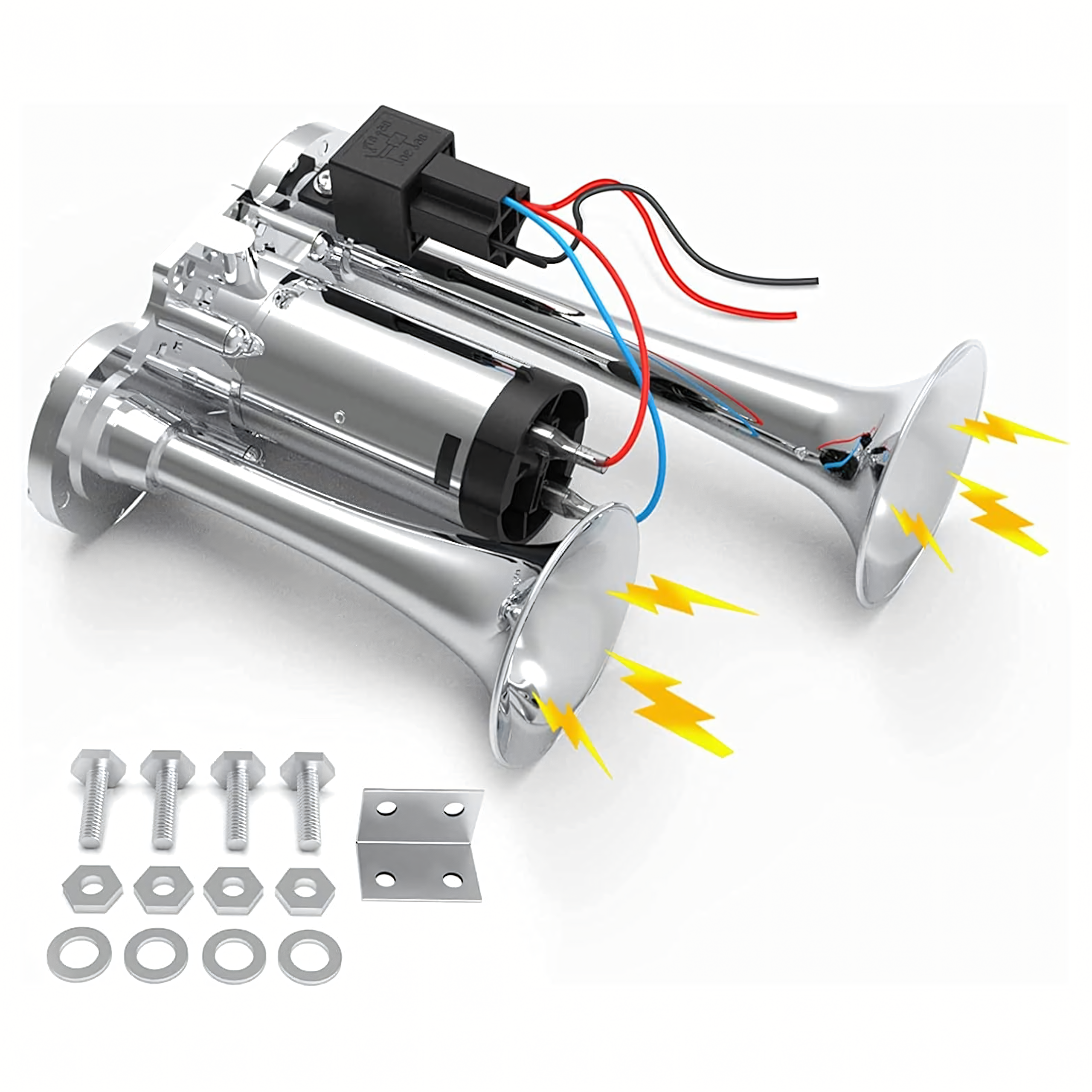 Dvigubas Elektrinis Signalas Trimitas su Kompresoriumi 12V 600 dB