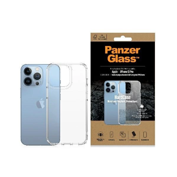 PanzerGlass HardCase antibakterinis karinio standarto sertifikuotas dėklas, skirtas iPhone 13 Pro – permatomas