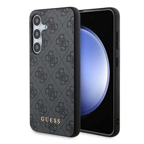 Guess 4G Metal Gold Logo dėklas Samsung Galaxy S24 - juodas