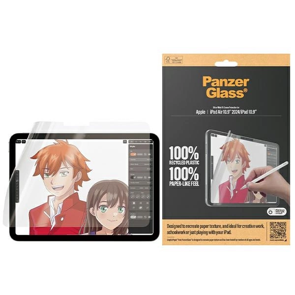 Antibakterinė PanzerGlass GraphicPaper plėvelė su atspindžių filtru, skirta iPad Air 13” 2024 / iPad 10.9”