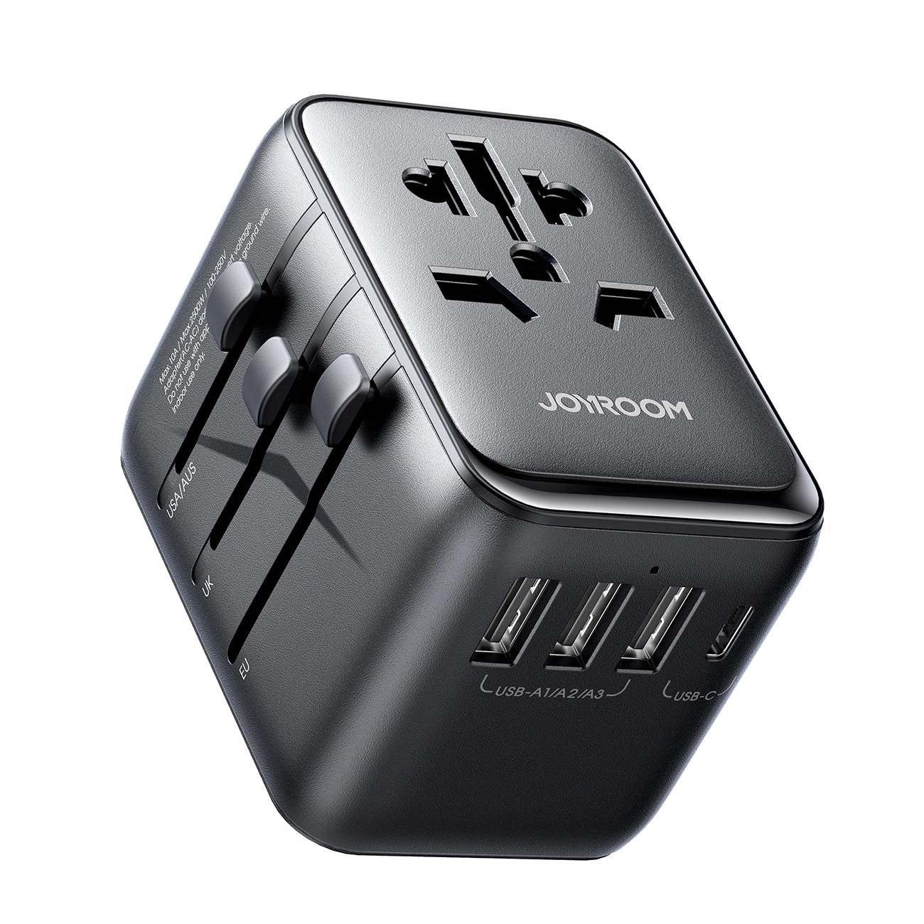 Joyroom JR-TCW01 kelioninis adapteris universalus 17W EU / US / UK / JP / AU / CN – juodas