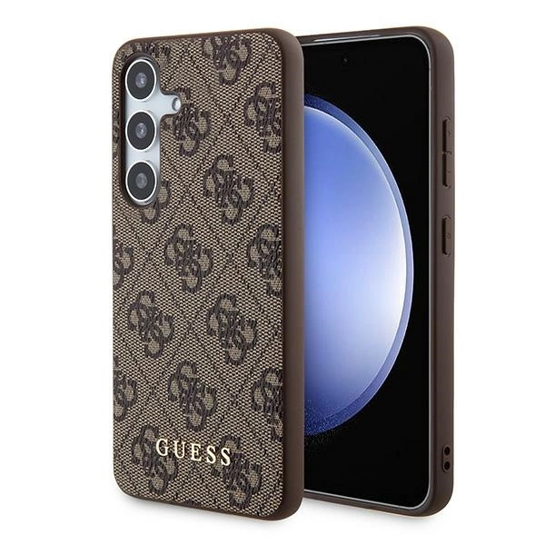 Guess 4G Metal Gold Logo dėklas Samsung Galaxy S24 - rudas