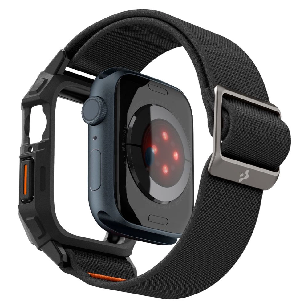 Spigen Lite Fit Pro dėklas su dirželiu Apple Watch 4 / 5 / 6 / 7 / 8 / 9 / SE (44 / 45 mm) - matinė juoda