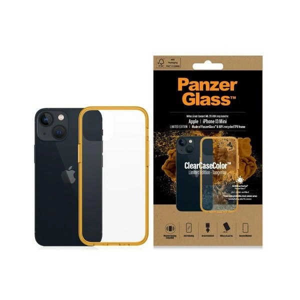 PanzerGlass ClearCase Antibakterinis Karinės klasės sertifikuotas dėklas iPhone 13 Mini – skaidrus geltonas