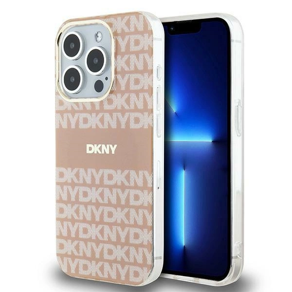 DKNY IML Mono & Stripe MagSafe dėklas iPhone 14 Pro Max – rožinis
