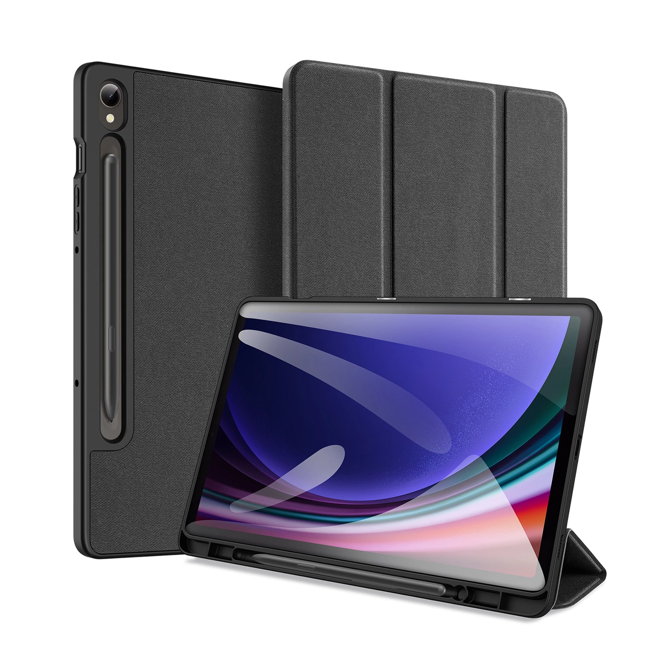 Dux Ducis Domo flip ir smart sleep dėklas Samsung Galaxy Tab S9 - juodas