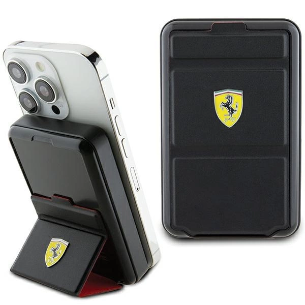 Powerbank Ferrari Metal Logo MagSafe indukcinis 15W 10000 mAh su stovėjimo funkcija – juodas