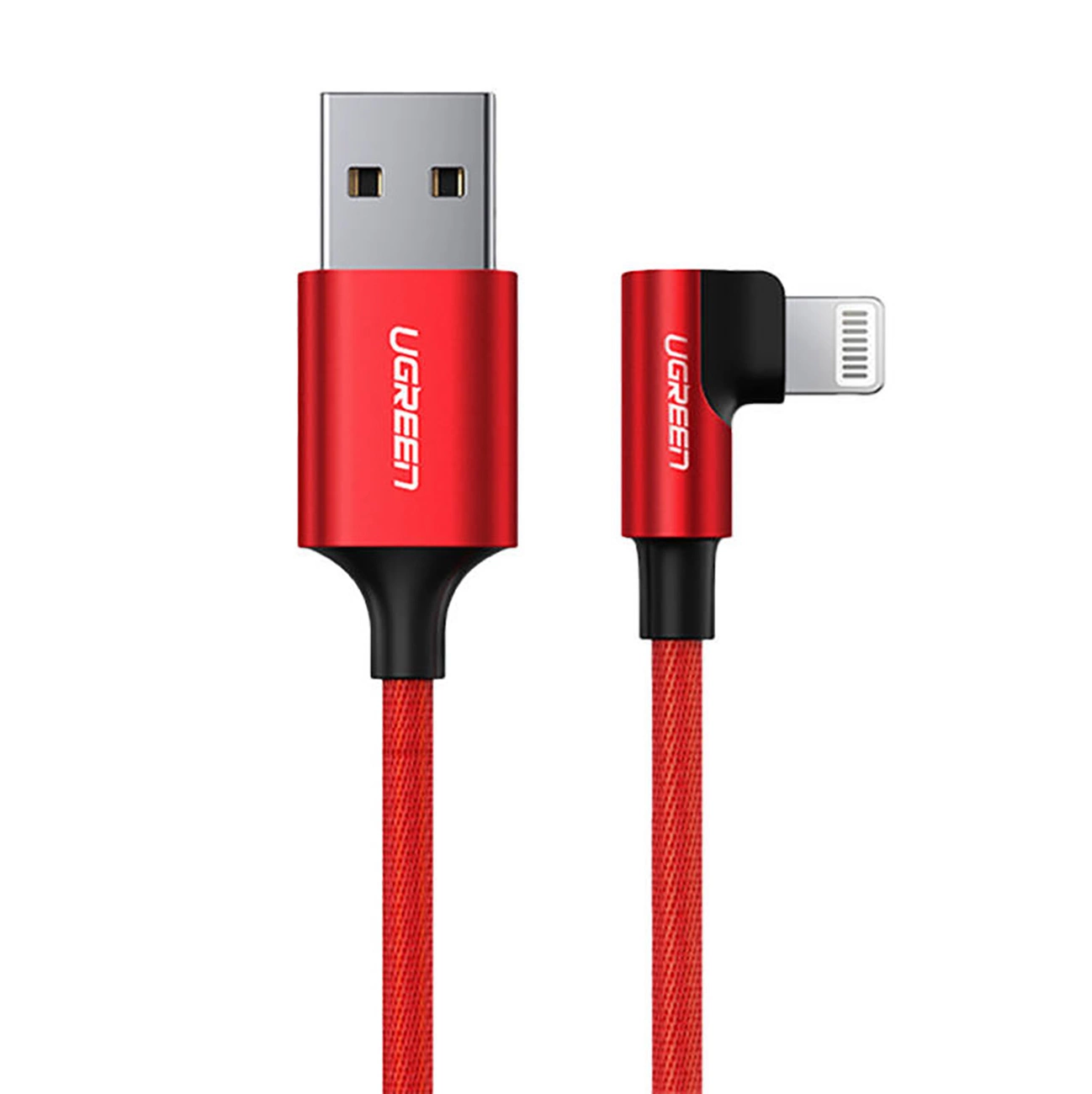 Ugreen US299 60555 kampuotas Lightning / USB-A MFi laidas 2,4A 1 m – raudonas