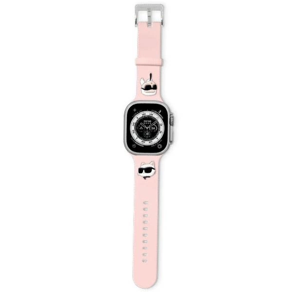Karl Lagerfeld 3D guminė Karl & Choupette galvos apyrankė Apple Watch 38/40/41mm – rožinė