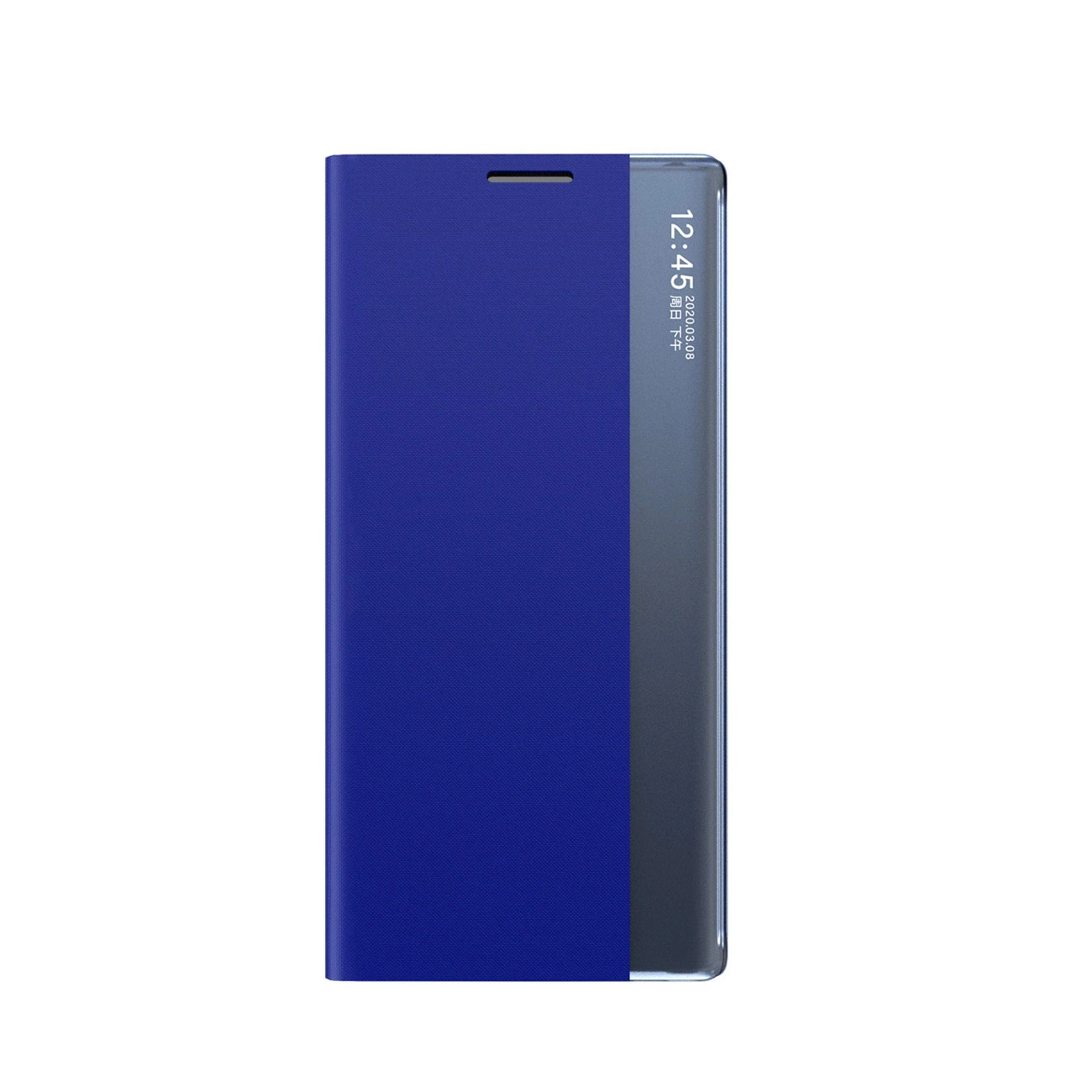 New Sleep View dėklas su atverčiamu dangčiu ir stoveliu Samsung Galaxy A55 – mėlynas
