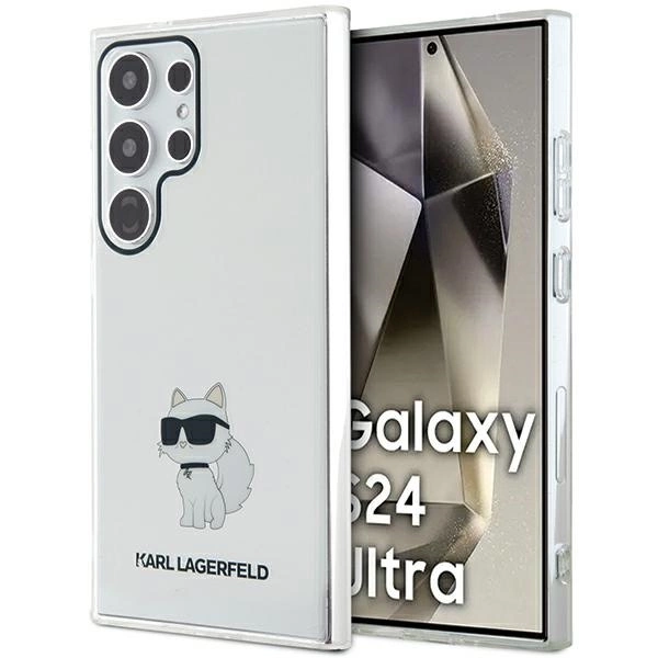 Karl Lagerfeld IML Choupette dėklas Samsung Galaxy S24 Ultra - permatomas