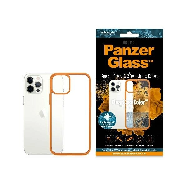 PanzerGlass ClearCase dėklas iPhone 12 / 12 Pro – skaidrus oranžinis