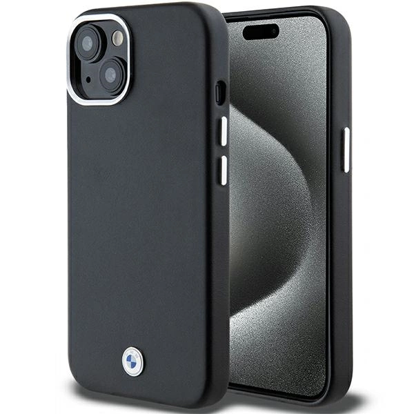 BMW Signature Wrapped Metal MagSafe dėklas iPhone 15/14/13 - juodas
