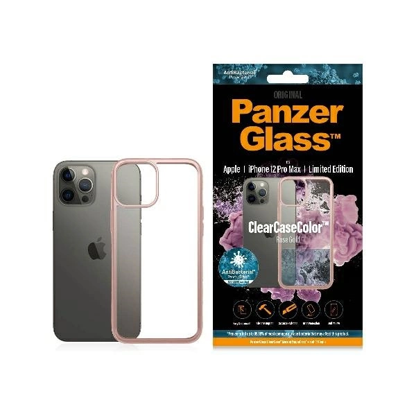 PanzerGlass ClearCase dėklas iPhone 12 Pro Max – skaidrus ir rožinis
