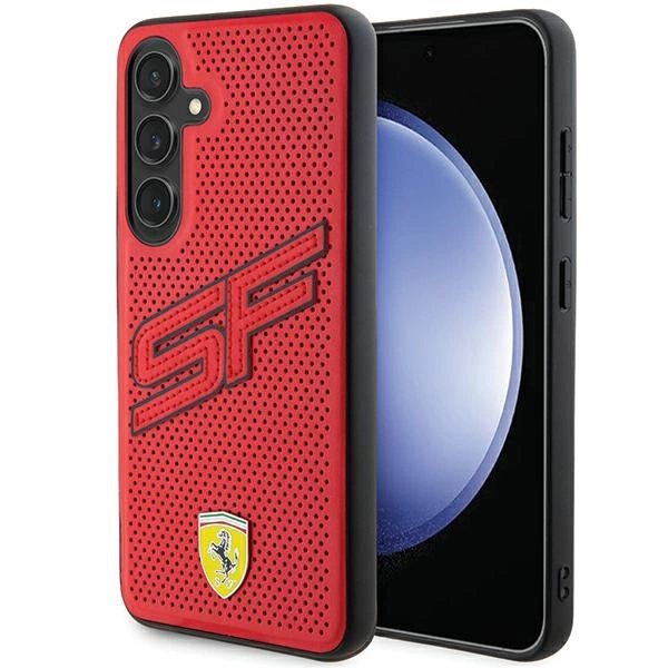 Ferrari Big SF Perforated dėklas Samsung Galaxy S24 - raudonas